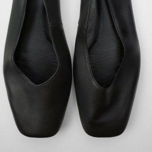 Black Zara Square Toe Ballet Flats